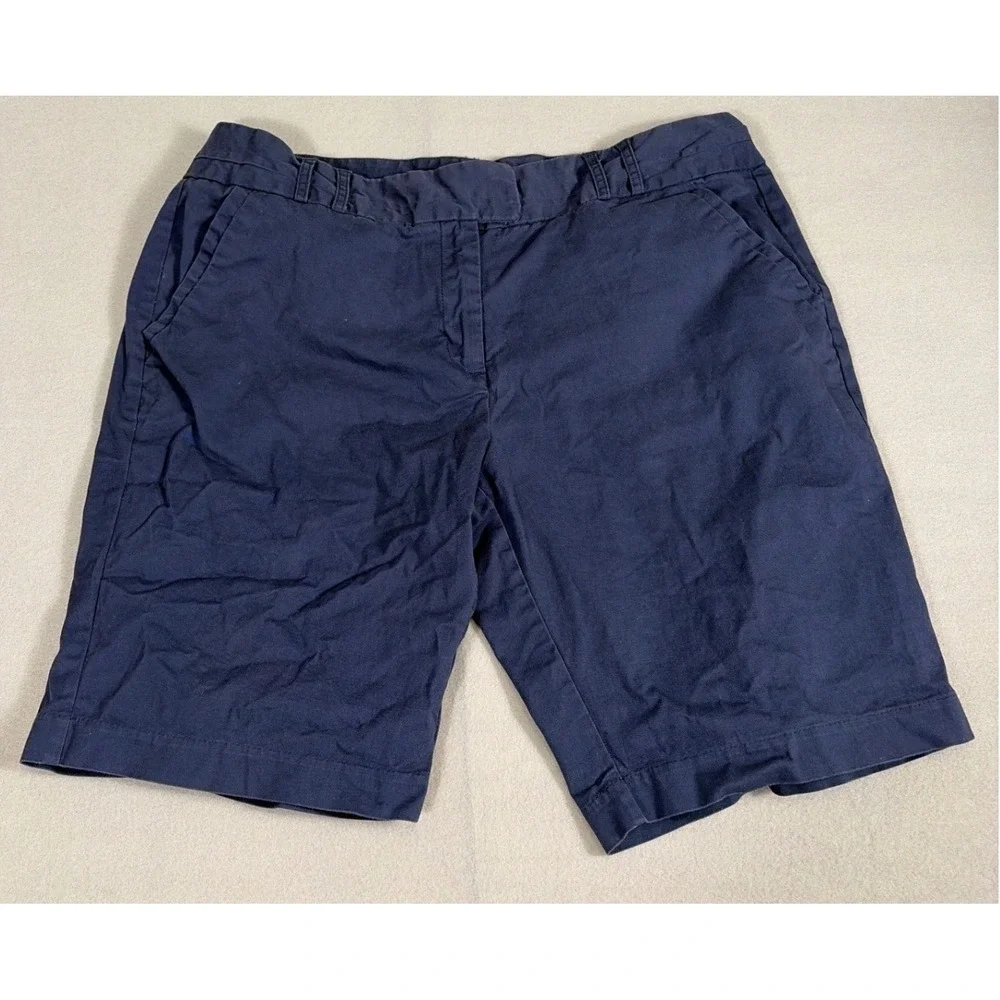 Preppy‎ Willow Bay Mens Navy Blue Chino Shorts Size 16 Cotton Blend Stretch Flat